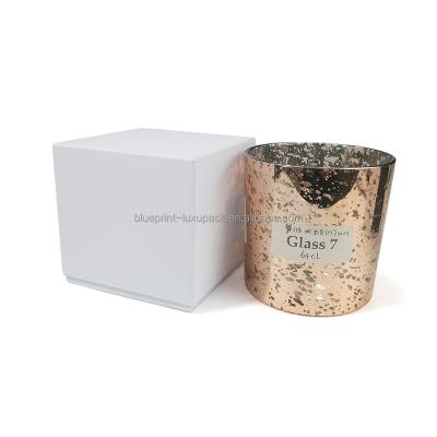 China Handmade Eco Friendly Custom Design Textured Paper Gift Candle Box For Candle Jar Packaging for sale