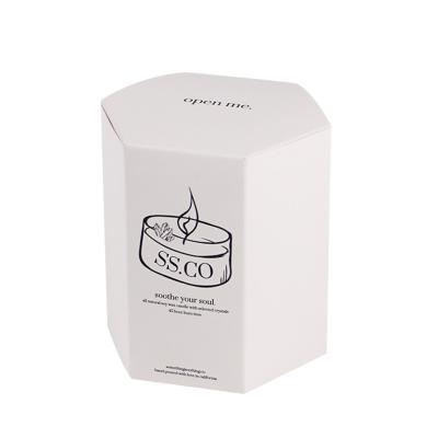 China Handmade Creative White Card Folding Paper Box Candle Folding Packaging Gift Box for sale