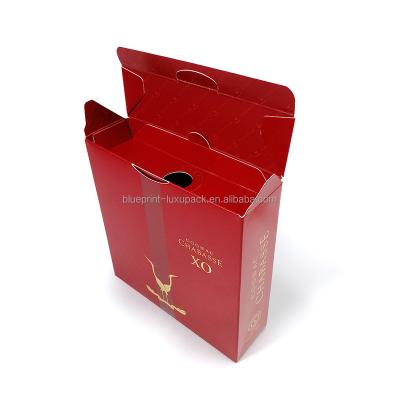 China Handmade factory produces custom tan logo red wine gift box packaging. for sale