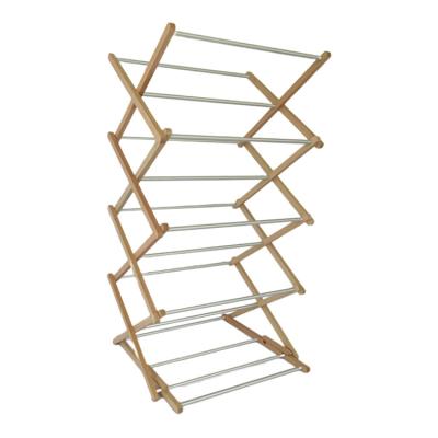 China New Classic/Postmodern High Quality Wooden Clothes Airer Rack Foldable Clothes Wooden Drying Rack For Families for sale