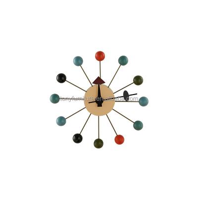 China Home Decorative Wooden Diy Themes Designer Antique Style Wood Wall Clock Modern Balls Wall Clocks for sale