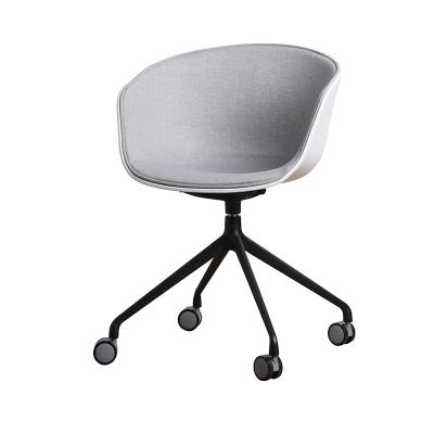 China Modern Plastic Chair Armrest Office Seat Cover Canvas Bag Backrest Soft Spinning Chair With Casters for sale