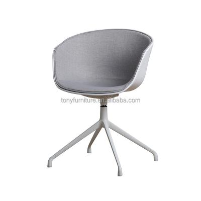 China Modern Plastic Chair Armrest Office Seat Cover Canvas Bag Backrest Soft Swiver Spinning Chair for sale