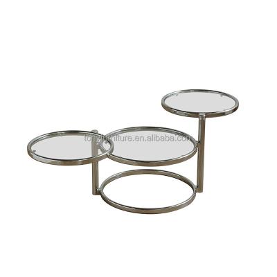 China Modern Modern Metal Stainless Steel Center Side Table Coffee Table Glass Tea Coffee Table for sale