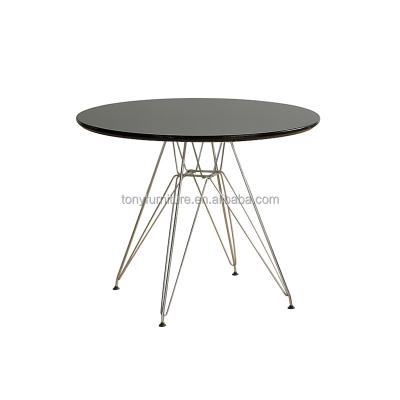 China Modern Nordic Modern Metal Wood Leg Round Coffee Table Mid Century Dining Table for sale