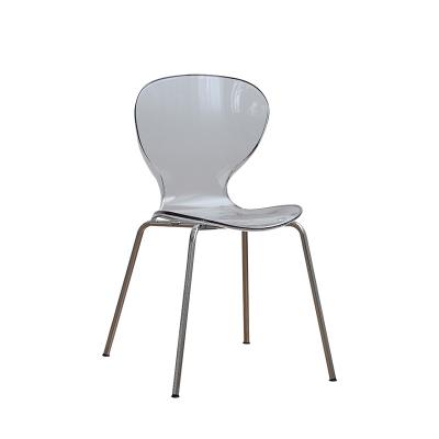 China MODERN Modern Chair Transparent Plastic Chairs Dining Chair With Metal for sale