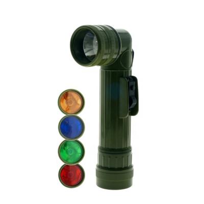 China Industrial Right Angle Color Filter Halogen Bulb Flashlight Torch for sale