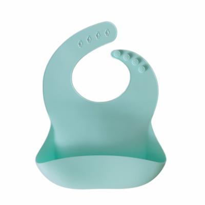 China Logo Soft Silicone Bib Set Printed Viable Waterproof Foldable Infant Bib for sale