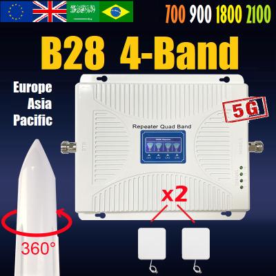 China 70901821-J 2021NEW Generation Quad B28 Band 700 MHz Cellular Signal Repeater Booster Amplifier With High Gain Omni Panel Antenna 70901821-KITJJ for sale