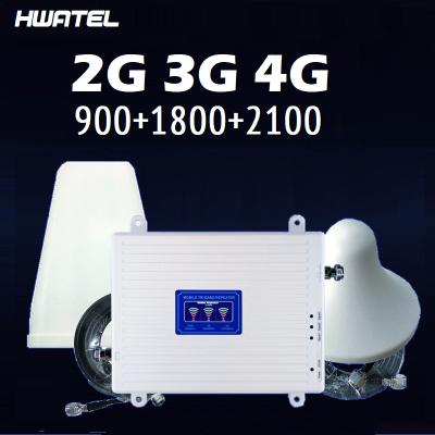 China Full Kit Triple Band 900/1800/2100mhz Signal Booster For 2G 3G 4G Amplifier GSM900 LTE1800 UMTS2100 MHz Full Set 91821B-Kit A for sale