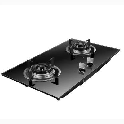 China Hotel Black Crystal Tempered Glass 4.5KW High Efficiency Home Fast Burning Countertop / Built-in Dual Use Gas Stove for sale