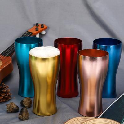 China Minimalist Amazon Hit Aluminum Metallic Wholesale Tumbler Cups Wine Beer Cups for sale