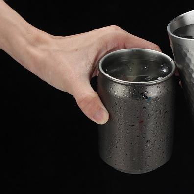 China New Disposable Cup-in-Cup Wholesale 380ML Copper Bar Drinkware Custom Printed Stainless Steel Cup Tin Soda Can Travel Cola Mug for sale