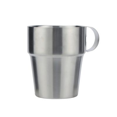 China Universal Wholesale Leisure Tea Cup 304 Stainless Steel Duble-layercustom Double Wall Water Coffee Mug Disposable With Straw for sale