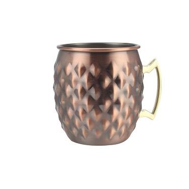 Κίνα Amazon Hot Selling Disposable Copper Moscow Mule Mugs Hammered Pineapple Cups Stainless Steel Copper Plating Copper With Gold Handle προς πώληση