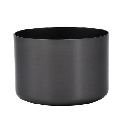 China Custom Luxury Black Matte Black Candle Jars Single Ship Decoration Candle Wholesale Aluminum Jar Candle Holder for sale