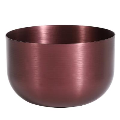 China Burgundy Unique Aluminum Candle Bowl Decoration Cup-in-Cup Design Candle Holder Shiny Luxury Vessel for sale