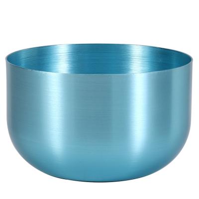 China Decoration Cup-in-Cup Home Decoration Sky Blue Aluminum Candle Bowl Shiny Luxury Candle Holder Candle Vessel for sale