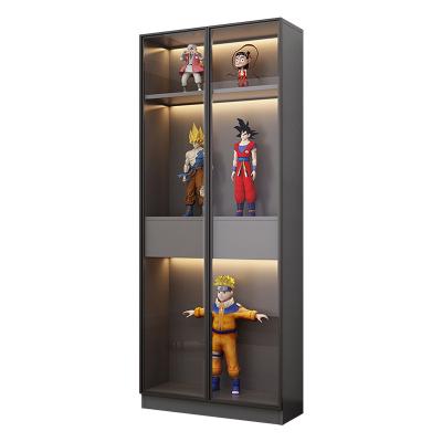 China Wooden Storage Cabinet Toy Wine Display Wall Cabinet (Other) Luxury High Quality Aluminum Frame Adjustable With Glass Door for sale