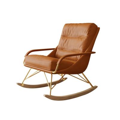 China (Other) Free Sample Adjustable Leather Lounge Chairs Simple Design Leisure Arm Recliner Sofa Rocking Chair for sale