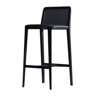 China Nordic Modern Simple Bar Chair High Backrest Furniture Bar Good Quality Solid Wood Bar Stool for sale