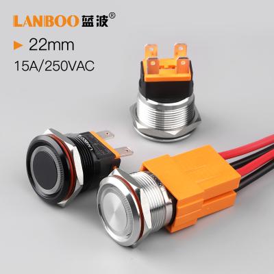 China Aluminum Oxide Industry Top Manufacturer LANBOO 22MM Digital Control Metal High Push Button Switch for sale