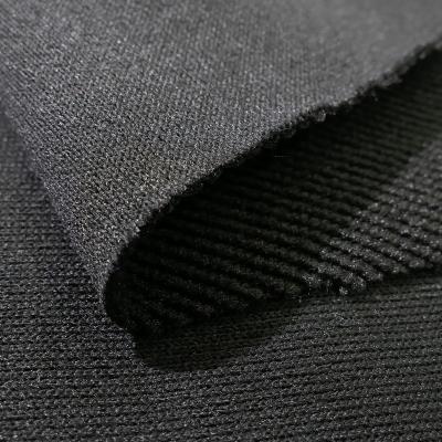 China Wrinkle Resistant High Quality Wholesale Anti-pilling Terry Looped Twill Fabric Plain Dyed Black In Knitted Polyester Fabric For Sportswear for sale