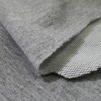 China Wrinkle Resistant White DTY Add Spun Yarn Hemp Gray Looped Polyester Fabric Terry Cloth In Knitted Polyester Fabric For Sportswear for sale