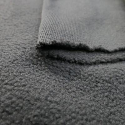 China High quality 100D 144F anti pill fleece plain dyed brushed fabric and gray two side anti pilling in knitted for apparel for sale