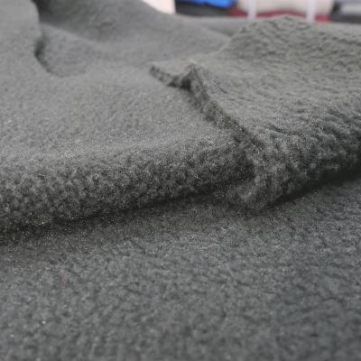 China Anti Pill 288F 350 GSM Soft Touch Micro Fleece Fabric Thick High Quality Even Plain Dyed Light Gray In Knitted As Lining For Clothing for sale