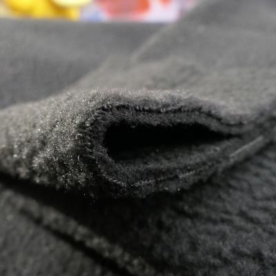 China Extra thick high quality 400GSM double pill anti pill plain and anti pilling fleece dyed black in knitted as lining for clothing for sale