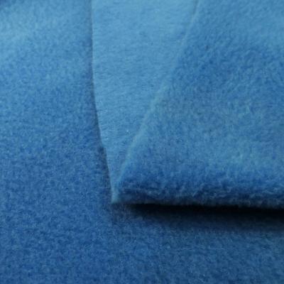 China Cheap anti pill fleece plain dyed one side brushed fabric and anti-pilling light blue in knitted as lining for clothing for sale