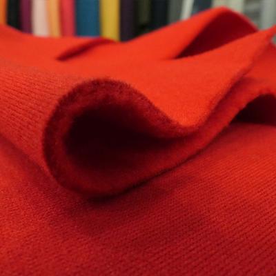 China Wrinkle Resistant Whole Sale Fabric Plain Dyed Red One Side Brushed Fabric In DTY For Home Textiles for sale