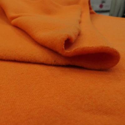 China Wrinkle Resistant Whole Sale Fabric Plain Dyed Orange One Side Brushed Fabric In DTY For Suits Jacket for sale