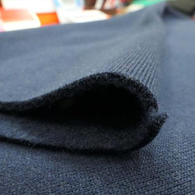 China Wrinkle Resistant Whole Sale Fabric Plain Dyed Navy Blue One Side Brushed Fabric In DTY For Suits Jacket for sale