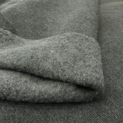 China Wrinkle resistant hemp dark gray brushed fabric in knitted fabric for sweatshirt. for sale