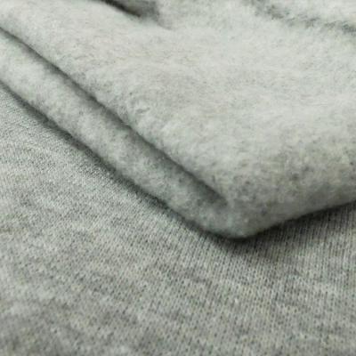 China Wrinkle resistant lightweight hemp gray brushed fabric in knitted polyester fabric for sweatshirt. for sale