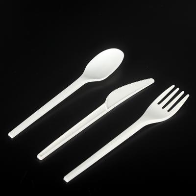 China LOKYO PP Plastic Fork Sets Wholesale Environmentally Friendly Disposable Ice Cream CPLA Spoon Cutlery for sale