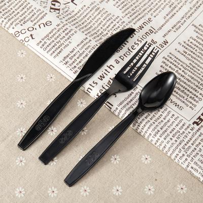 China LOKYO Food Grade Disposable PS Tableware Take Out Disposable Food Spoon Knife Fork Restaurant Cutlery Set for sale