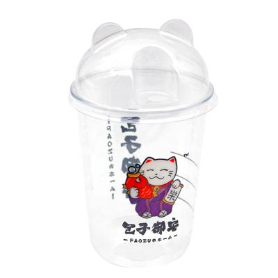 China Non spill LOKYO 90mm diameter pp injection panda milk tea lid boba clear white black cup plastic cup lid for sale