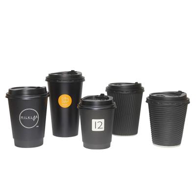 China LOKYO Customized Design Recyclable Printed Double Wall 4oz Coffee Paper Cup Takeaway Cups Wholesale for sale