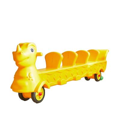 China Ride On Children Colorful Toy Car Set Kindergarten Cooperative Toy Long Cartoon Dinosaur Design for sale