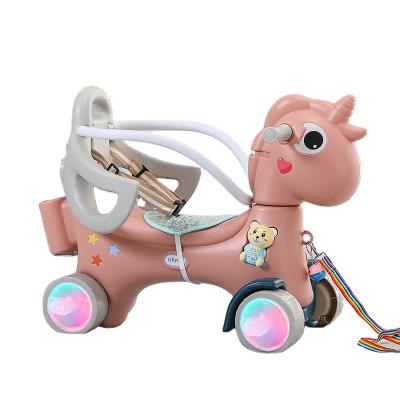 China Ride On Toy Amusement Park European Standards Charm Pink Plastic Rocking Horse Series for sale