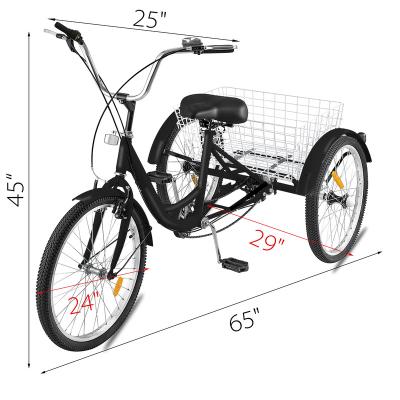 China Cargo 24' popular manufacture wholesale three wheel bike cargo tricycle shopping tricycle for sale