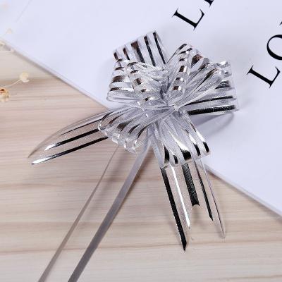 China New pp. Competitive Top Product Christmas Decoration Gift Box Wrapping Butterfly Ribbon Suction Bow Pull String Ribbon Bow for sale