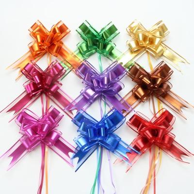 China New pp. 2022 Customs Competitive Christmas Wedding Gift Wrapping Decoration Butterfly Ribbon And Bow Organza Small Pull String Bow for sale