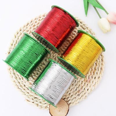 China Metal Floral Custom Roll Ribbon PET Twist Tie Edging Roll For Food Plastic Bag Wedding Decoration Gift Wrapping Ribbon for sale