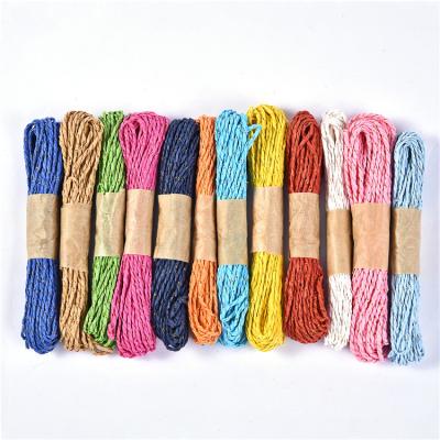 China Eco-Friendly Diy Christmas Gifts Crafts Wrapping String Natural Stripes Colored Paper Rope String For Paper Craft Twisted Twine for sale