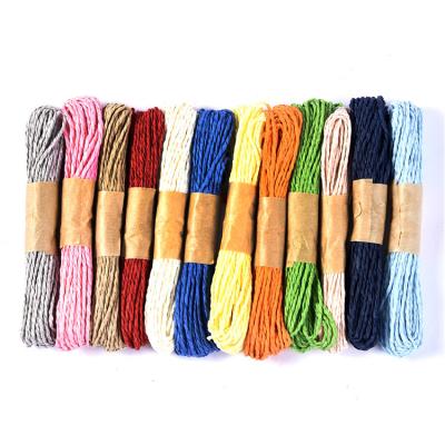 China Eco-friendly Wholesale Colored Striped Paper Gift Box String Ribbon Paper String Wrapping for sale