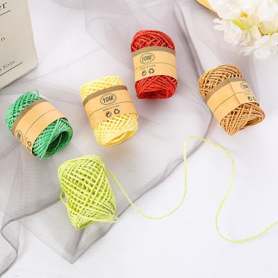 China New Designs Colorful Burlap Ribbon Bow For Handmade Raffia Paper Rolls for sale